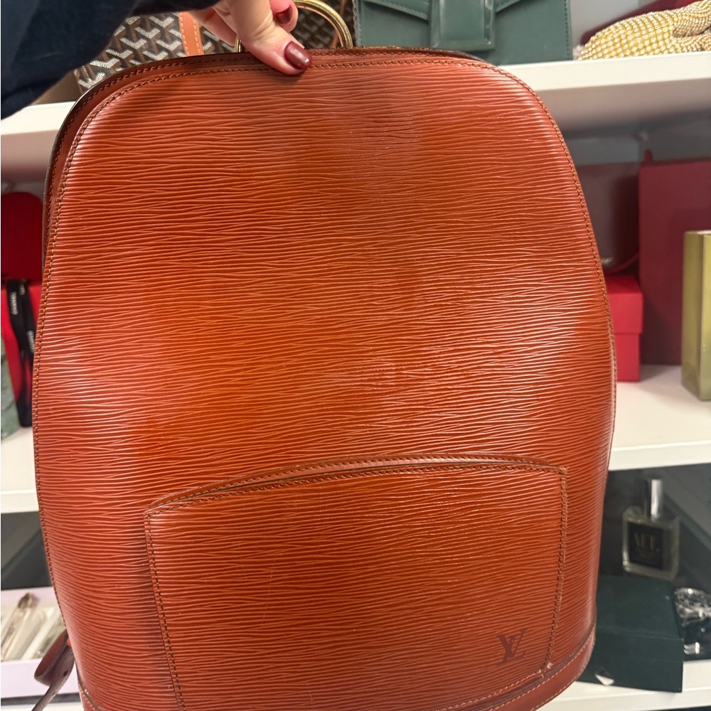 Louis Vuitton Orange Leather Backpack